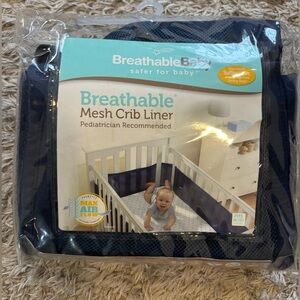 BreathableBaby Navy Mesh Crib Liner